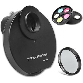 Astromania 2" Moon Telescope Eyepiece Filter ND96-0.3 - Bundle with - 2" Multiple 5-Position Filter Wheel