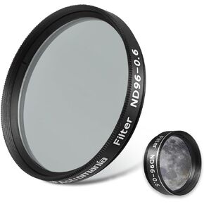Astromania 1.25" Moon Telescope Eyepiece Color Filter ND96-0.6 - Bundle with - 2" Moon Telescope Eyepiece Filter ND96-0.6
