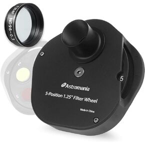 Astromania 1.25" Moon Telescope Eyepiece Color Filter ND96-0.3 - Bundle with - 1.25" Multiple 5-Position Filter Wheel