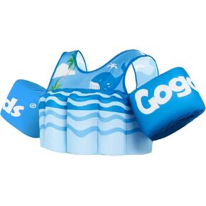 Gogokids Toddler Floaties, Kids Swim Vest for 20-50 lbs/2-6 Years Old Girls and Boys, Float Swimwear with Removable Floats and Shoulder Strap