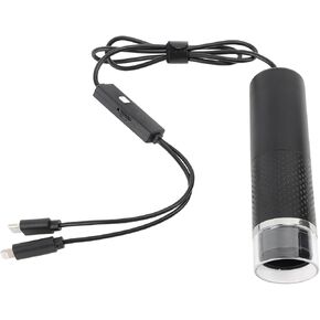 Digital Microscope, Portable USB, Handheld, Compatible with iOS and Devices, Black, LED Light, Plastic, 1600x Magnification