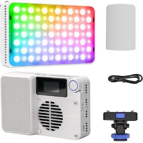 Amaran Ace 25c RGB Video Light,25W On Camera Pocket LED Light CCT 2300k-10000k, 5,908 lux @ 0.5m Illumination,with Rechargeable Battery and PD Charging (White)