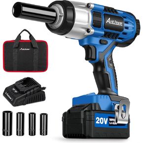 AVID POWER 1/2 Impact Wrench Brushless, 20V Cordless Impact Gun w/ 3 Variable Speeds, Max Torque 370ft-lbs (500N.m), 3.0Ah Li-ion Battery, 4Pcs Impact Sockets, Fast Charger
