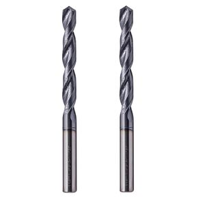 BestParts 2Pcs 1/4" Solid Carbide Jobber Drill Bits - AlTiN Coated, 2 Flute Tungsten Carbide Twist Drill Bits, 118° Point Angle, 1/4" Drill Diameter, 2" Flute Length, 3-1/4" Overall Length