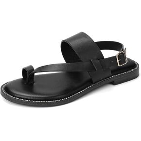 Luffymomo Women's Thong Flat Sandals Adjustable Ankle Buckle Summer Sandal Casual Open Toe Fisherman Shoes