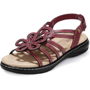 IDIFU Women's Sandals Strappy Back Strap Open Toe Slingback Sandals Summer Beach Walking Wedding Bridal Dress Sandals for Women Travel Dressy Comfortable Trendy Casual Flats Sandals - Wide Width