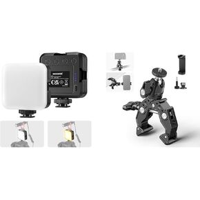 NEEWER NL-36AI LED Video Light, Portable Photography Lighting, 3 Cold Shoes, Rechargeable Bi Color Dimmable Soft Camera Panel Light for Vlogging Video Recording, ST87 Super Clamp Included