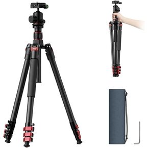 Takerers Carbon Fiber Tripod for Camera DSLR, 62''/158cm Professional Camera Tripod Stand, Travel Portable Video Compact Stand for Sony Nikon Canon DSLR Etc,360° Mental Ball Head, Max Load 26.5lb/12kg