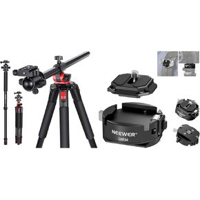 NEEWER 72 inch Camera Tripod Monopod with Center Column and Ball Head Aluminum, Arca Type QR Plate, Bag, Horizontal Tripod Overhead Camera Mount for DSLR Camera,Camera Quick Release Plate Kit Included