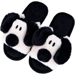Cute Dog Slippers for Women Men,Fuzzy Open Toe,Comfy Puppy,Memory Foam,Plush Warm Slip on Slippers