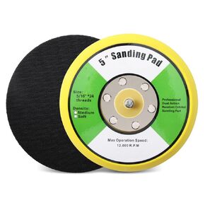 2Pcs 5in Hook and Loop Flexible Backing Pad, 5" Sanding Back Pad 5/16" 24 Thread for Air Orbital Sander and Pneumatic Polisher