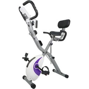 Folding Magnetic X-Bike for Home Gym, 8-Level Adjustable Resistance, Single/Dual/Triple Mode, Compact Stationary Exercise Bike