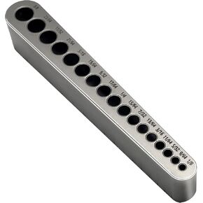 STD1000DGNP Drill Guide for Straight Holes, 17 Drill Sizes, from 1/8" To 3/8", in 1/64" Increments, Heat-treated Steel, Drillblock/Drill Block, Drill Bit Guide Lifetime Free Replacement