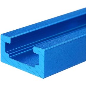 ANZO 48"" Aluminum T-Track for Woodworking –Double Cut Profile Universal with Predrilled Mounting Holes -Woodworking and Clamps-Fine Sandblast Blue Anodized 6PK