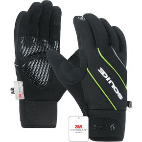 Cycling Gloves Men Women,3M Full Finger Padded Touch Screen Bike Glove Anti-Slip Warm Waterproof Windproof for Running,Biking,Outdoor Sports