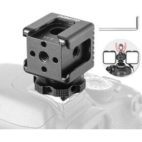 Fomito LX-3 3-Head Cold Shoe Mount with 1/4"-20 Thread for Camera Cage Flash LED Monitor Microphone etc