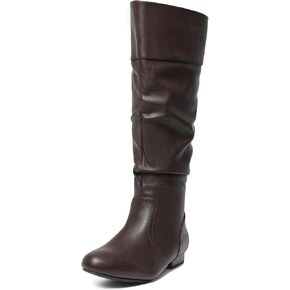 DREAM PAIRS Women's Wide Calf Knee High Pull On Fall Weather Winter Boots,Size 9,Wide/Calf/Brown,BLVD-W