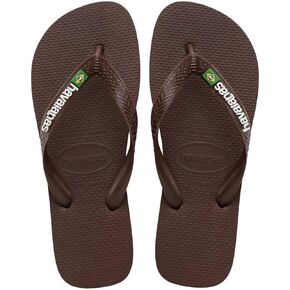 Havaianas Women's Brazil Logo Flip Flops Sandals, Dark Brown, 6
