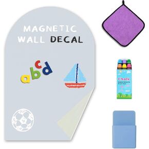 Magnetic Arch Wall Decal, Magnetic Chalkboard for Wall 44" H x 32" W Adhesive Backing Wallpaper for Playroom (Camel Blush)