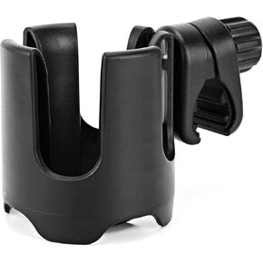 Universal Stroller Cup Holder, 360° Rotation Large Caliber Adjustable Cup Holder for Walker, Wheelchair, Bike, Scooter, Fits Most Cup, Black