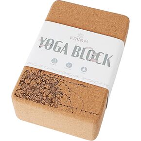 Cork Yoga Block, High Density Yoga Cork Blocks with Anti-slip Surface, 9"x6"x3" Cork Yoga Brick (2 pack/1 pack) For Yoga, Pilates, Meditation, Stretching, General Fitness