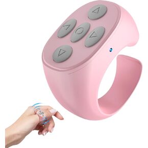 Fingertip Wireless Bluetooth Remote Control - 2025 New Video Scrolling Ring Remote, Page Turner, Rechargeable Camera Video Recording Remote for TikTok and More (Black)