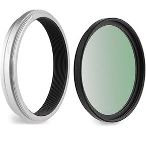 X100VI X100V Camera Filter Adapter Ring and Haoge 49mm UV Filter Kit for Fujifilm X100VI Fuji FinePix X100V Camera