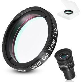 Astromania Telescope Eyepiece 6mm, Wide Angle 58 Degree - Bundle with - 1.25" IR/UV Blocking Filter