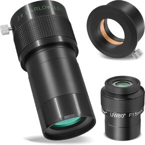 Alstar 2" ED 2X Barlow Lens - Bundle with - 2" 80 Degree Eyepiece