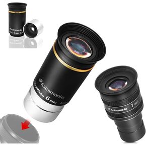 Astromania Telescope Eyepiece 7mm, Wide Angle 58 Degree - Bundle with - 66 Degree Ultra Wide 6mm