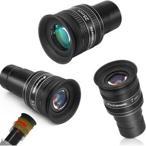 Astromania Telescope Eyepiece 7mm, Wide Angle 58 Degree - Bundle with - 58 Degree Planetary Eyepiece 3.2/25mm