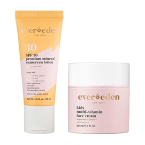 Evereden Kids Face Cream: Cool Peach, 1.7 oz. & SPF 30 Mineral Sunscreen | Clean, Non-Toxic Kids Product | Multi-Vitamin Skin Care
