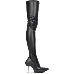 Knee High Boots Women Comfy Sexy Leather PU Pointy Toe Stiletto High Heel Thigh High Over the Knee Boots Long Boots for Women Fashion Dress Boots Side Zipper