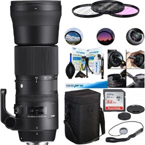 Sigma 150-600mm f/5-6.3 DG OS HSM عدسة معاصرة لعدسة كاميرا Nikon F-حزمة الملحقات الأساسية Sunshine-Photo ...