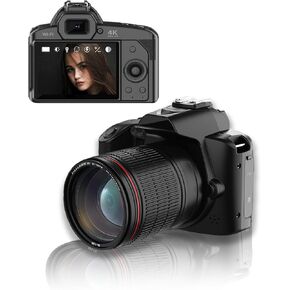 HURRISE 64MP Digital Camera 16X F 2.7 2.95mm Digital Zoom Lens,4k Cameras for Photography & Video, Vlogging Camera for YouTube with 4800mAH Battery (Camera)