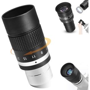 Astromania Telescope Eyepiece 5mm, Wide Angle 58 Degree - Bundle with - Zoom Eyepiece for Telescope 7-21mm
