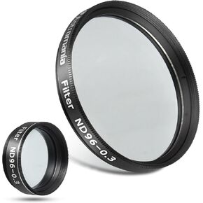 Astromania 1.25" Moon Telescope Eyepiece Color Filter ND96-0.3 - Bundle with - 2" Moon Telescope Eyepiece Filter ND96-0.3