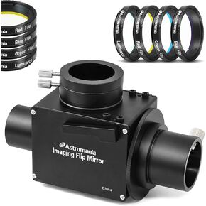 Astromania Deluxe Telescope LRGB 1.25 Inch Filter Set - Bundle with - 1.25" Astrophotography Flip Mirror