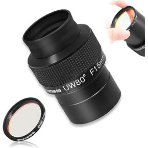 Astromania 2" O-III Filter - Bundle with - 2" Ultra-Wide 80 Degree Eyepiece for Telescope F15mm