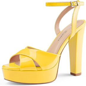 Oh Mispares Block High Heel Sandals for Women Peep Toe Platform Cross Strappy Sexy Heeled Gold Slingback Heels for Dress Jeans Summer Weddings