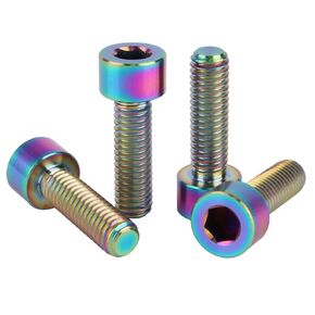 Titanium Bolt M6 x 20mm Hex Bolt for Bicycle Screw Pack of 4 (Rainbow)