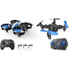 Holy Stone HS210 Blue Bundles with HS190 Blue, Mini Drone for Kids 8-12