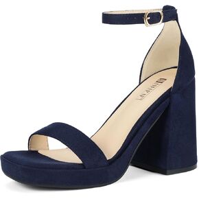 IDIFU IN4 Platform High Heels Block Chunky Square Toe Wedding Bridal Prom Party Dress Shoes for Women Comfortable Sexy Heeled Sandals Ankle Strap Open Toe Thick Heels
