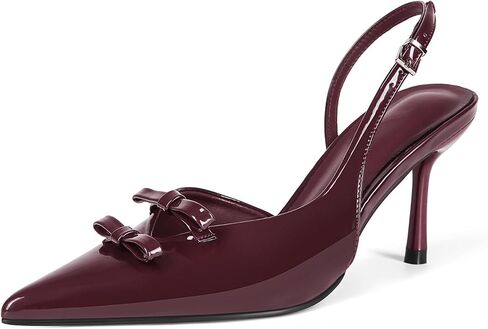 Baobeijiadao المرأة المدببة إصبع القدم مضخات Slingback القوس الكعوب مغلقة اصبع القدم الصنادل كعب تنزلق على حذاء اللباس للنساء in Kuwait