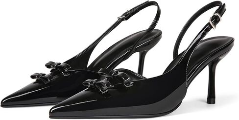 baobeijiadao Womens Pointed Toe Pumps Slingback Bow Stiletto Heels Closed Toe Heeled Sandals Slip On Dress Shoes for Women in Kuwait