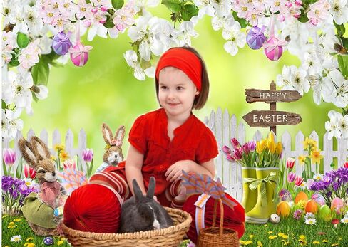 Dudaacvt 8X6FTEaster Backdrop Spring Easter Backdrop Easter Theme Photography Backdrop Easter Children Party Decorations Banner Backdrop D696 in Saudi Arabia