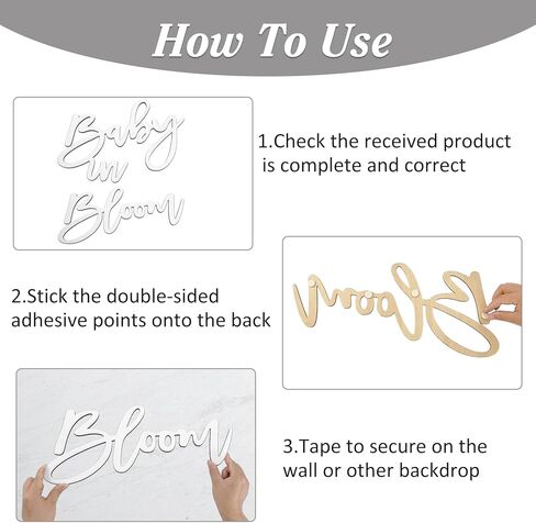 Wooden Baby in Bloom Sign - Baby Shower Party Gender Reveal Girl or Boy Decorations Backdrop Pregnancy Party Wall Photography Background(Gold) in Kuwait