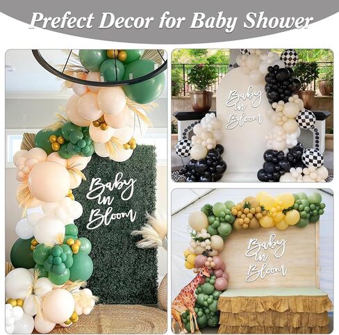 Wooden Baby in Bloom Sign - Baby Shower Party Gender Reveal Girl or Boy Decorations Backdrop Pregnancy Party Wall Photography Background(Gold) in Kuwait