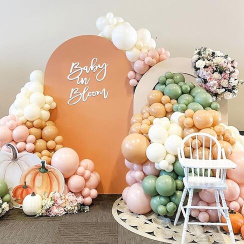 Wooden Baby in Bloom Sign - Baby Shower Party Gender Reveal Girl or Boy Decorations Backdrop Pregnancy Party Wall Photography Background(Gold) in Kuwait