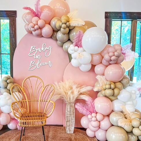 Wooden Baby in Bloom Sign - Baby Shower Party Gender Reveal Girl or Boy Decorations Backdrop Pregnancy Party Wall Photography Background(Gold) in Kuwait